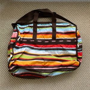 Le Sportsac Striped Soft Luggage/Medium